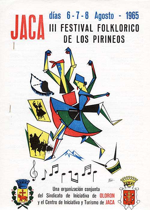 Cartel del III Festial Folklórico de los Pirineos 1965