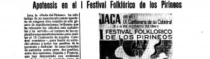 Año 1963. Festival Folklórico de los Pirineos de Jaca