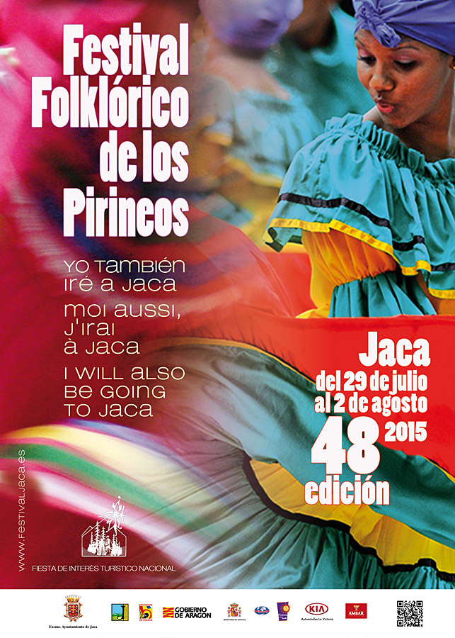 Cartel Festival Folklórico de los Pirineos en Jaca. 2015