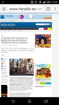 Las páginas de algunas ediciones digitales en las que se ha publicado la información sobre el Festival.