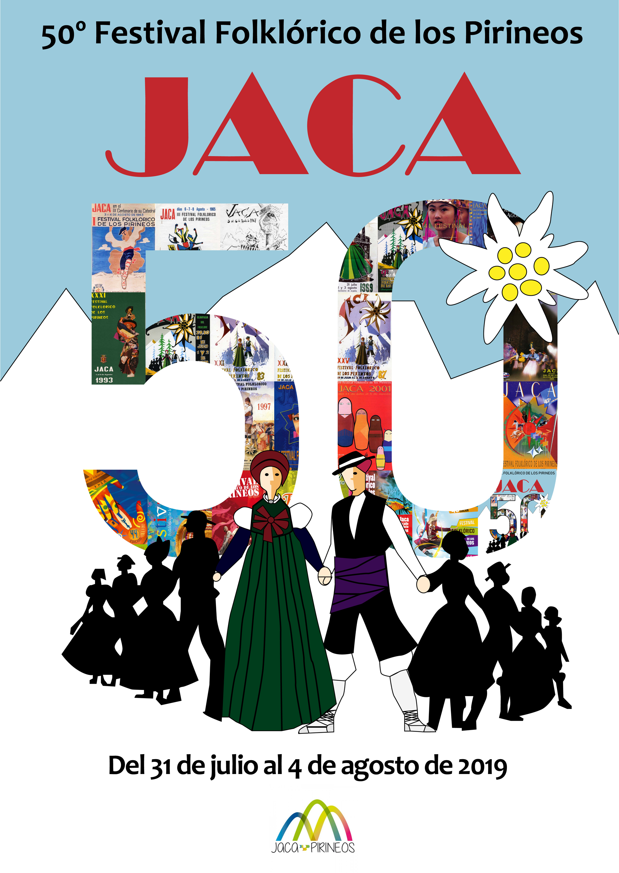 Cartel Festival Folklórico de los Pirineos en Jaca. 2015